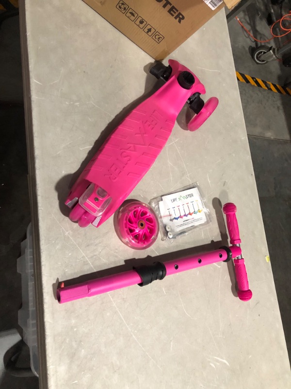 Photo 2 of ***USED - SOME OF THE HARDWARE IS MISSING***
Kids Scooter – Children and Toddler 3 Wheel Kick Scooter – LED Pink