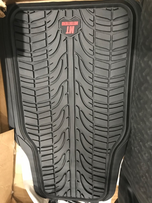 Photo 2 of Motor Trend Grand Prix Tire Tread Rubber Car Floor Mats for Autos SUV Truck & Van - All-Weather Waterproof Protection Front Seat Liners, Trim to Fit Most Vehicles