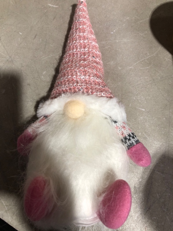 Photo 2 of * used * see images * 
 Gnome Plush Christmas Decorations, Handmade Pink Swedish Tomte Stuffed Gnome Ornaments