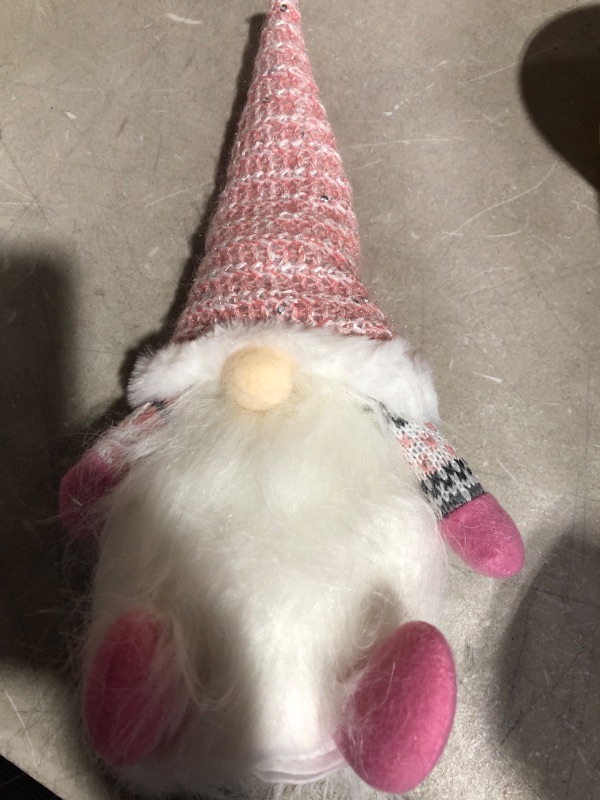 Photo 2 of 18" Gnome Plush Christmas Decorations, Handmade Pink Swedish Tomte Stuffed Gnome Ornaments, Holiday Scandinavian Santa Nisse Elf Figurines for Thanksgiving Day Xms Gifts Home Decor,2 Pack for Age 12+