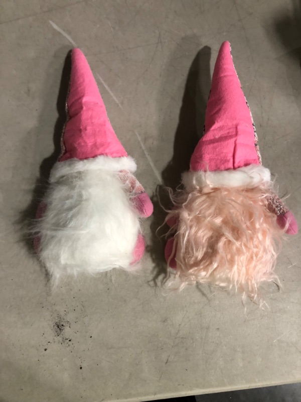 Photo 3 of 18" Gnome Plush Christmas Decorations, Handmade Pink Swedish Tomte Stuffed Gnome Ornaments, Holiday Scandinavian Santa Nisse Elf Figurines for Thanksgiving Day Xms Gifts Home Decor,2 Pack for Age 12+