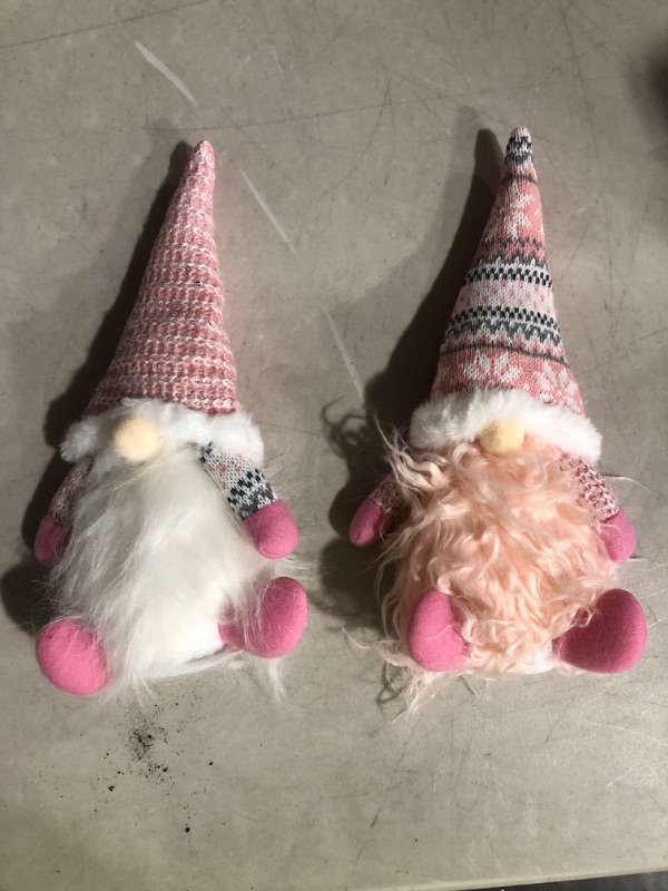 Photo 1 of 18" Gnome Plush Christmas Decorations, Handmade Pink Swedish Tomte Stuffed Gnome Ornaments, Holiday Scandinavian Santa Nisse Elf Figurines for Thanksgiving Day Xms Gifts Home Decor,2 Pack for Age 12+
