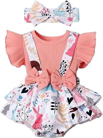 Photo 1 of * 3 - 6 months *
SAPGEJJDJFGE Newborn Baby Girl Clothes Infant Summer Outfits Leopard Heart Ribbed Sleeveless