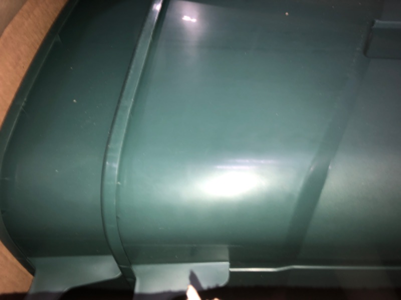 Photo 1 of ECOSolutions 32 Gallon Wheeled Outdoor Garbage Can with Attached Snap Lock Lid and Heavy-Duty Handles, ECO Green, Heavy-Duty Construction, Perfect Back Yard, Deck, or Garage Trash Can, 2 Pack Pack of 2 Hunter Green