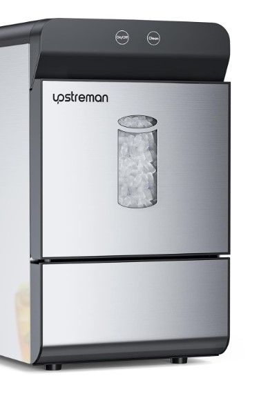 Photo 1 of Upstreman X90 Nugget Ice Maker Countertop, Self-Cleaning Pebble Ice Maker Machine, Max 33Lbs/Day, 2 Ways Water Refill, Stainless Steel Housing, Fit Under Wall Cabinet for Home, Office, Bar, RV
