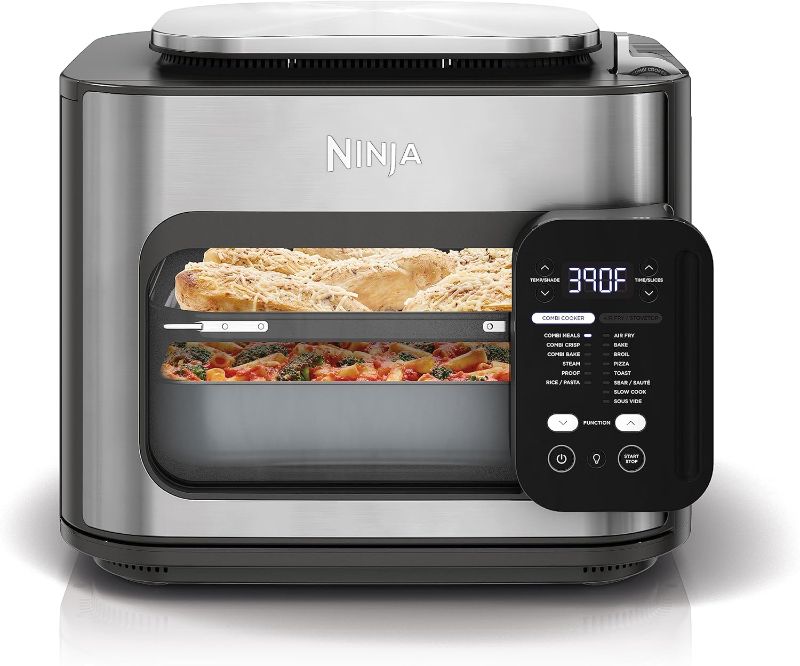 Photo 1 of Ninja SFP701 Combi All-in-One Multicooker, Oven, and Air Fryer, 14-in-1 Functions,15-Minute Complete Meals, Includes 3 Accessories, Auto Cook Menu, Timer, Automatic Shut-Off, Grey, 14.92 x15.43 x13.11
