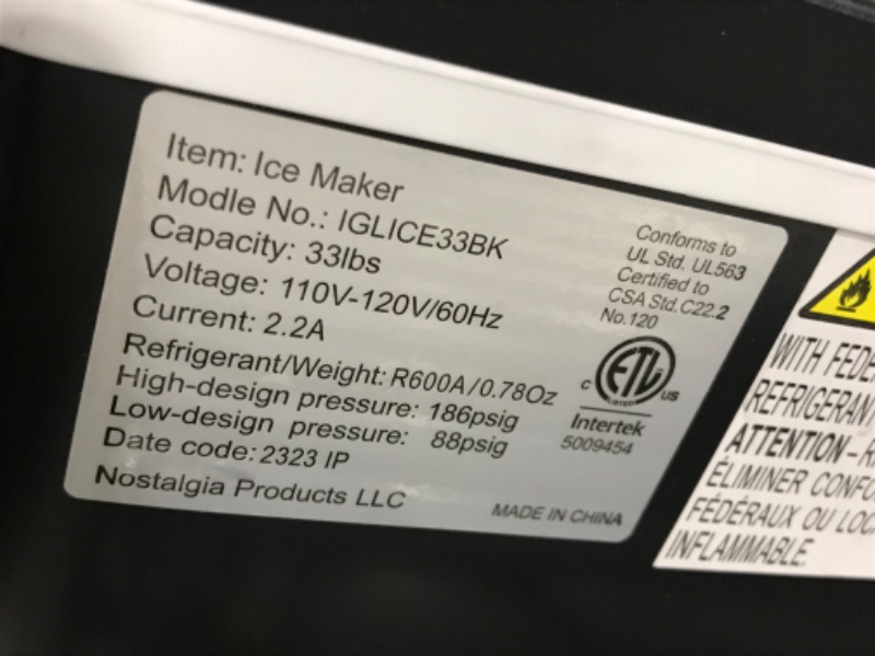 Photo 3 of 33 lb. Portable Ice Maker in Black
