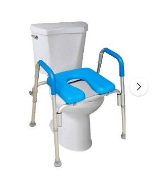 Photo 1 of **********UNKNOWN IF COMPLETE************
Ultimate™ Raised Toilet Seat Voted Most Comfortable Padded with Armrests Adjustable Height Fits All Shaped Toilets
