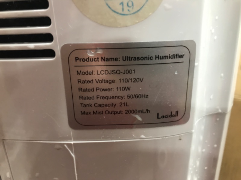 Photo 3 of Lacidoll Humidifiers for Home, 16L/4.2Gal Whole house Humidifier 2000 sq.ft. Ultrasonic Cool Mist Large Room Humidifier with Extension Tube, Quiet Bedroom Humidifier with Aroma Box, White
