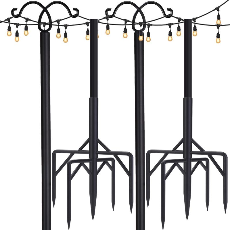 Photo 1 of *************UNKNIOWN IF COMPLETE***********
RINLAIN Outdoor String Light Pole 2 Pack?100IN Height Adjustable Metal Stand  Pole with Hooks for Hanging String Lights?Garden, Backyard, Patio Lighting Stand for Parties, Wedding
