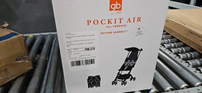 Photo 1 of gb Pockit Air All Terrain Ultra Compact Lightweight Travel Stroller with Breathable Fabric in Velvet Black Velvet Black Pockit Air