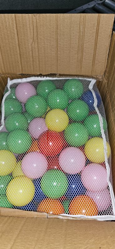 Photo 2 of Click N' Play Plastic Balls for Ball Pit, Phthalate & BPA Free, Crush Proof Play Balls for Ball Pit, Pit Balls in Assorted Colors in Reusable and Durable Storage Mesh Bag with Zipper | 200, 1000 count Bright 100 Count