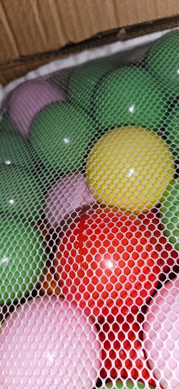 Photo 3 of Click N' Play Plastic Balls for Ball Pit, Phthalate & BPA Free, Crush Proof Play Balls for Ball Pit, Pit Balls in Assorted Colors in Reusable and Durable Storage Mesh Bag with Zipper | 200, 1000 count Bright 100 Count