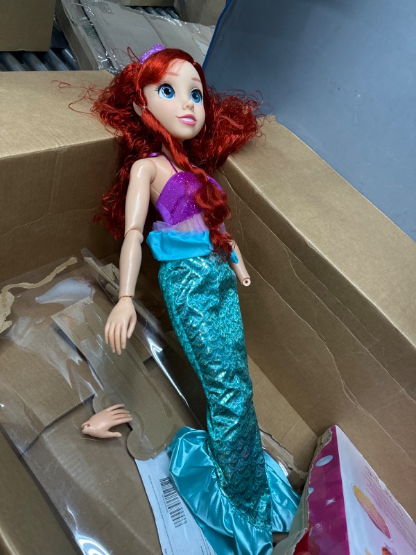 Photo 2 of Disney Princess Ariel Doll My Size 32" Tall Playdate Ariel Doll with Long Flowing Hair & Dinglehopper Hairbrush - Disney's The Little Mermaid 30 Year Anniversary