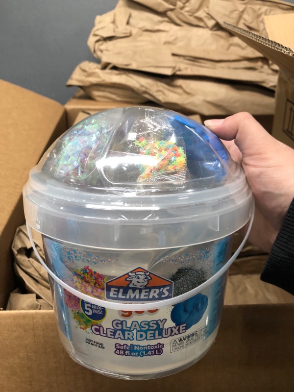 Photo 1 of Elmer's GUE Premade Includes 5 Sets of Slime Add-ins, 3 Lb. Bucket, Glassy Clear