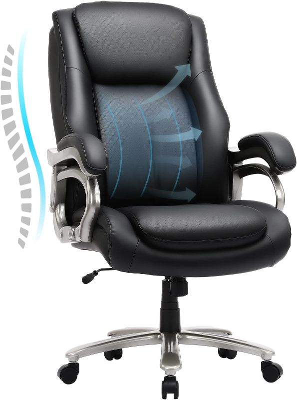 Photo 1 of **** UNKNOWN MODEL ***COLAMY Big and Tall Office Chair 400lbs Wide Seat- High Back PU Leather Executive Computer Desk Chair for Heavy People, Large Office Chair with Heavy Duty Metal Base and Ergonomic Back Support- Black
