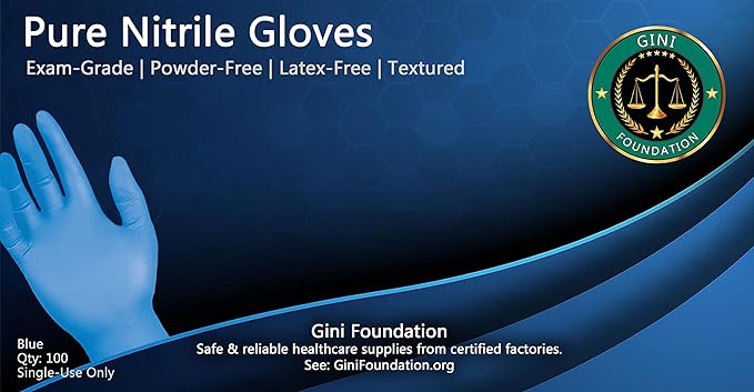Photo 1 of  LARGE Gini Foundation Nitrile Protective Gloves
