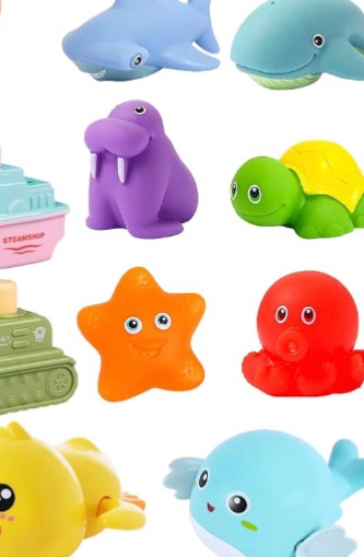 Photo 1 of 14 Pcs Bath Toys for Toddlers 1-3, Bath Water Toys for 6-12 Months Infants, Baby Ocean Animals Water Toy Set for Pool, Bathtub, Beach, Shower, Tub, Kids Boys Girls