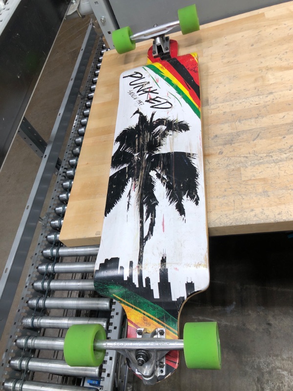 Photo 2 of * SEE NOTES* YOCAHER Drop Down Longboard Complete - Palm City Rasta
