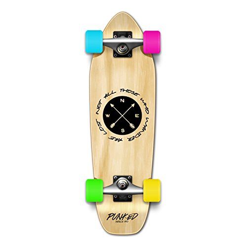 Photo 1 of * SEE NOTES* Yocaher Mini Cruiser Skateboard 27" x 8"w/Premium Black Grip Tape, Heavy Duty Aluminum Alloy Truck, 62mm Wheels, ABEC -9 Bearings - The Wander Natural

