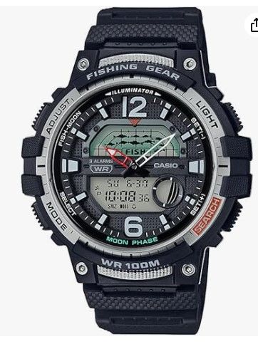 Photo 1 of Casio Men's Fishing Gear 10 Year Battery Black Resin Watch WSC-1250H-1AVCF
