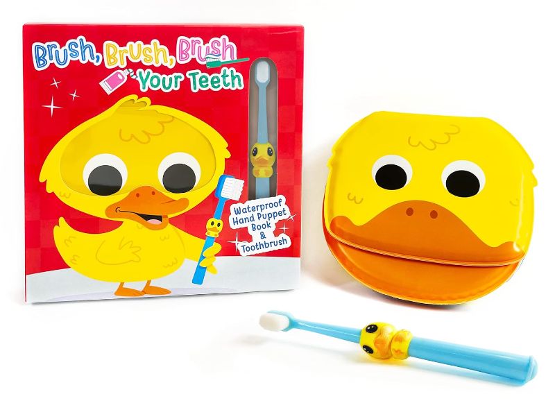 Photo 1 of Brush, Brush, Brush Your Teeth - Children's Waterproof Hand Puppet Book and Toothbrush