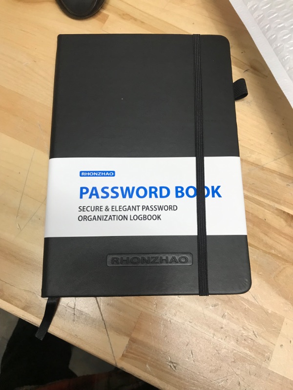 Photo 2 of RHONZHAO Password Book with Alphabetical Tabs. Password Keeper for All Your Internet Details. Untitled Password Notebook for Home or Office black 2 pack