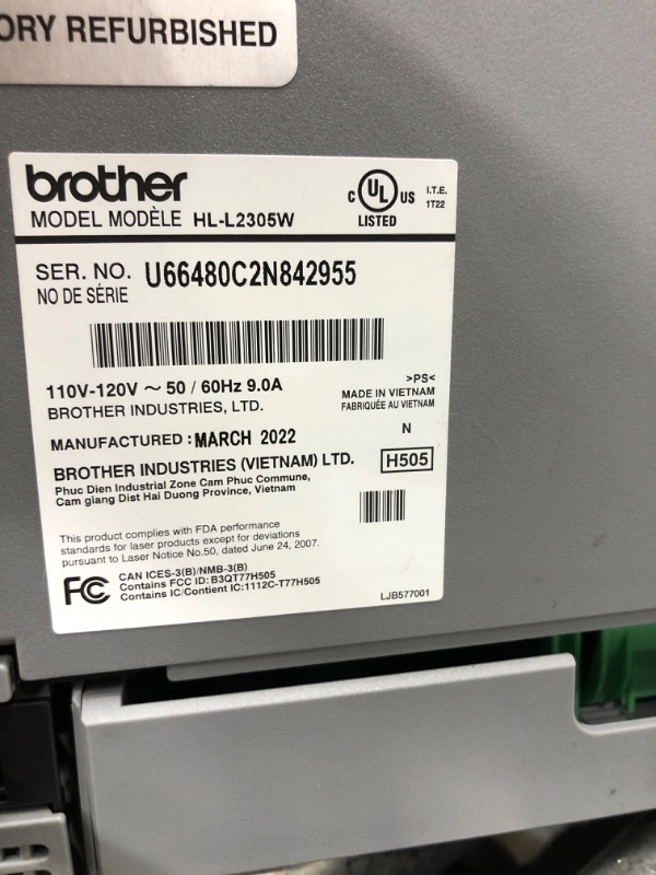 Photo 5 of Brother HLL2305W Compact Mono Laser Single Function Printer with Wireless and Mobile Device Printing (RHLL2305W) (Renewed) Renewed: HLL2305W (Wireless)