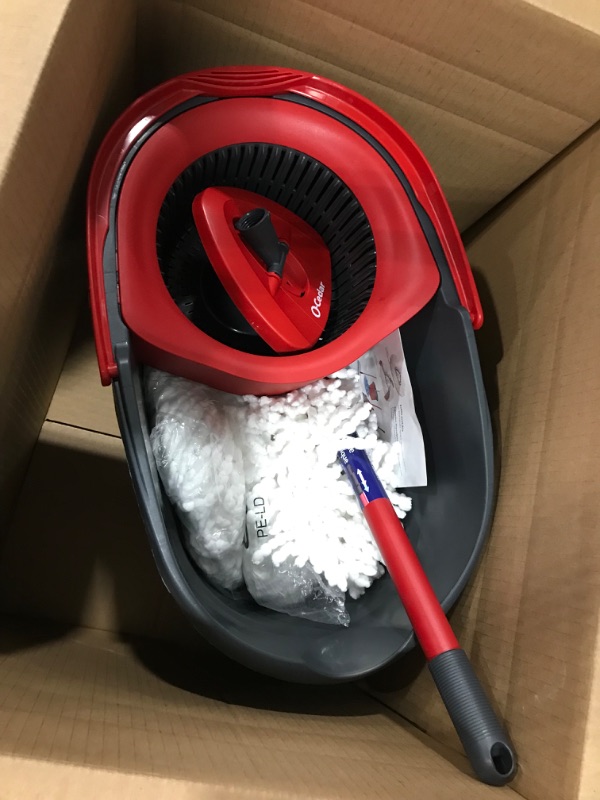 Photo 2 of 
O-Cedar EasyWring Microfiber Spin Mop, Bucket Floor Cleaning System, Red, Gray
Style:EasyWring