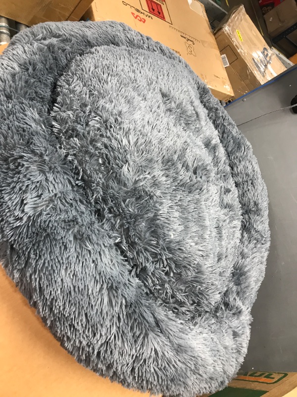 Photo 2 of 
Calming Dog Bed & Cat Bed, Anti-Anxiety Donut Dog Cuddler Bed, Warming Cozy Soft Dog Round Bed, Fluffy Faux Fur Plush Dog Cat Cushion Bed for Small...
Size:Light Grey
Color:27.0"L x 27.0"W x 8.0"Th