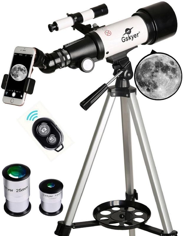 Photo 1 of 
Gskyer Telescope, 70mm Aperture 400mm AZ Mount Astronomical Refracting Telescope for Kids Beginners - Travel Telescope with Carry Bag, Phone Adapter and...
Size:AZ70400