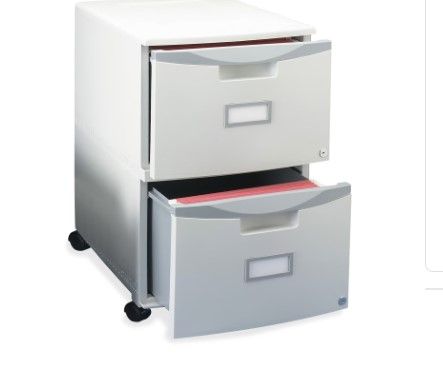 Photo 1 of ***********MISSINGH WHEELS***************
Storex 2-Drawer Mobile Vertical File Cabinet, Letter/Legal Size, Lockable, 26"H x 14.75"W x 18.25"D, Gray (61301B01C)
