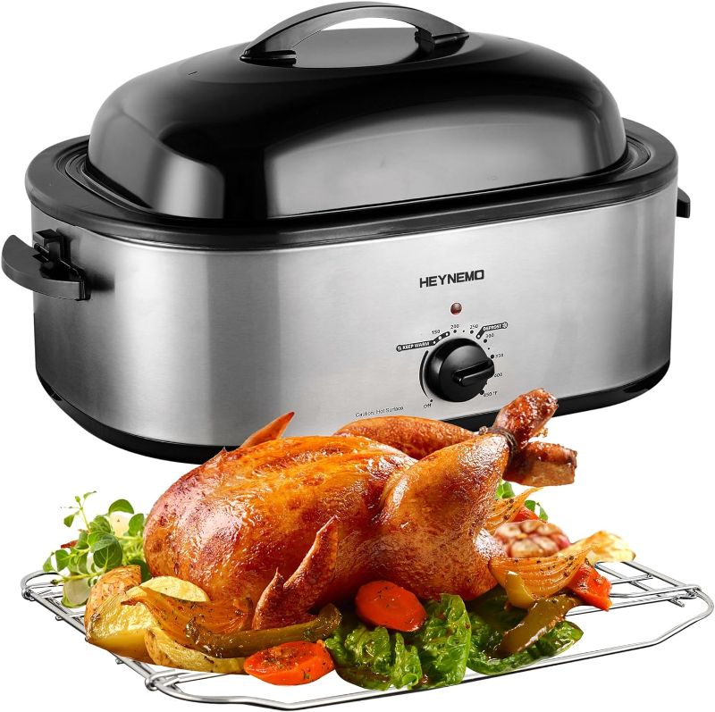 Photo 1 of 
20 Quart Roaster Oven with Self-Basting Lid, Large Turkey Roaster Oven with Defrost & Warm Function, Adjustable Temperature, Electric Roaster Oven With...
Size:Silver
Color:20QT