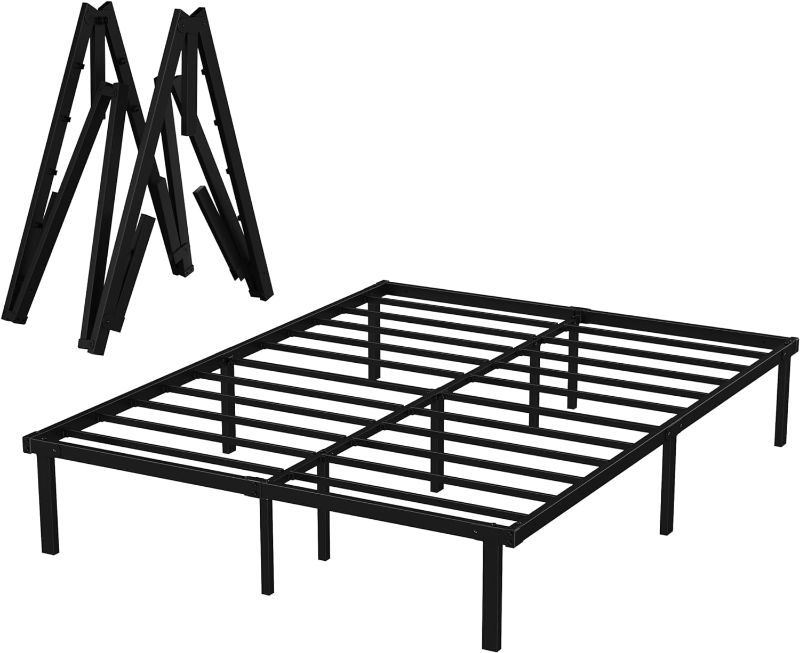 Photo 1 of 
Flolinda Foldable Queen Size Bed Frame Metal Platform Bed Sturdy Full Bed Frame 10 Minutes Quick Assembly Steel Slats 11 Legs Support No Box Spring Needed...
Size:Black