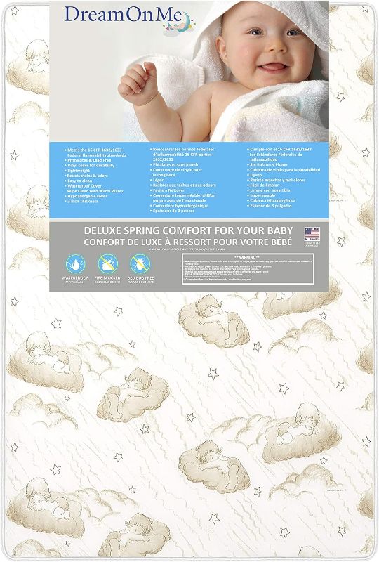 Photo 1 of 
Dream On Me 3 inch Spring Coil Portable Crib Mattress | Greenguard Gold Certified 26" x 38" x 3"