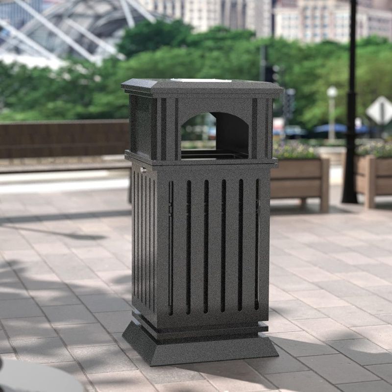 Photo 1 of 
BEAMNOVA Trash Can Outdoor Top Tray Matte Black Stainless Steel Commercial Garbage Enclosure with Locking Lid Heavy Duty Industrial Yard Garage Waste...
Color:Matte Black
Size:15.8*15.8*35.5 in