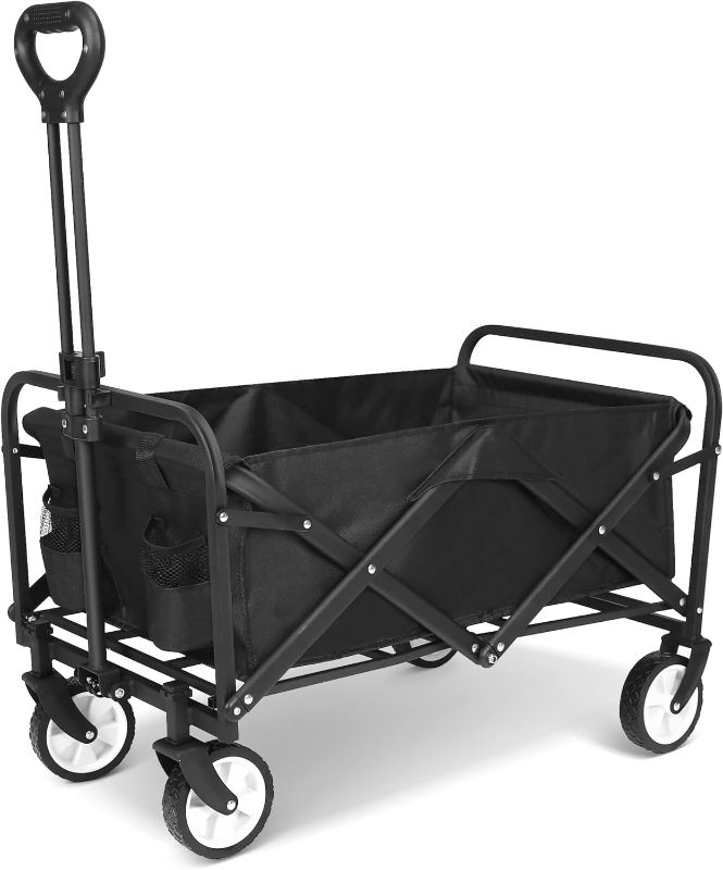 Photo 1 of 
Collapsible Wagon Cart,Portable Folding Wagon, Smart Utility Foldable Outdoor Garden Wagon Cart for Sports, Shopping, Camping 75L Capacity