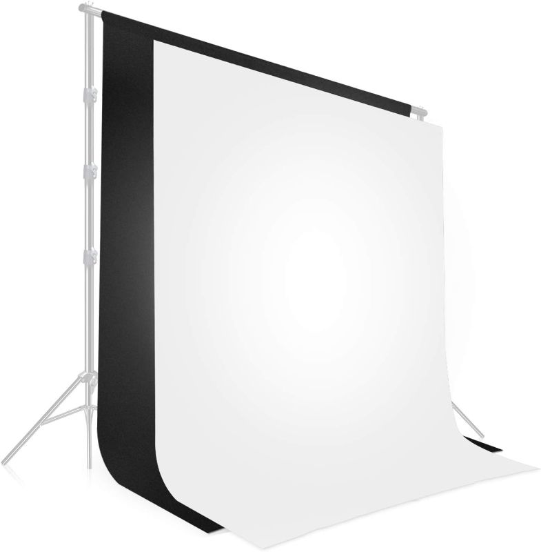 Photo 1 of 
LimoStudio 10 x 12 ft. Black & White Backdrop Background Screen, Dark Black and Pure White, Premium A+ Grade 150GSM Synthetic Fabric, Stitched Rod...
