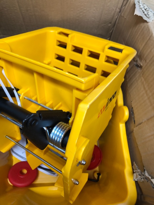 Photo 3 of Winco Commercial Mop Bucket on Wheels, 26 Quart, Yellow 26 Quart Yellow