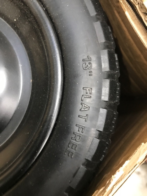 Photo 1 of (4-Pack) 13‘’ Tire for Gorilla Cart - Solid Polyurethane Flat-Free Tire and Wheel Assemblies - 3.15” Wide Tires with 5/8 Axle Borehole and 2.1” Hub 13“ Wheels -4 Pack