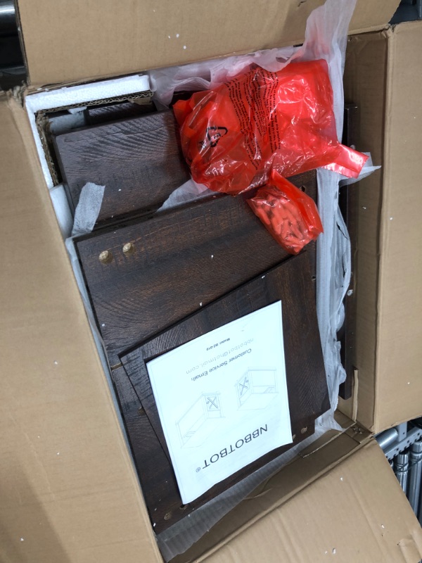 Photo 1 of NBBOTBOT End Table with Charging Station, Side Table with USB Ports and Outlets, Nightstand with Adjustable Shelves, Narrow Side Table with Storage Cabinet for Living Room, Dark Brown