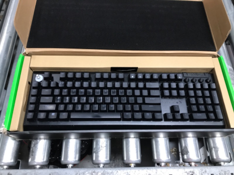 Photo 1 of Razer BlackWidow V4 Pro Wired Mechanical Gaming Keyboard: Green Mechanical Switches Tactile & Clicky - Doubleshot ABS Keycaps - Command Dial - Programmable Macros - Chroma RGB - Magnetic Wrist Rest
