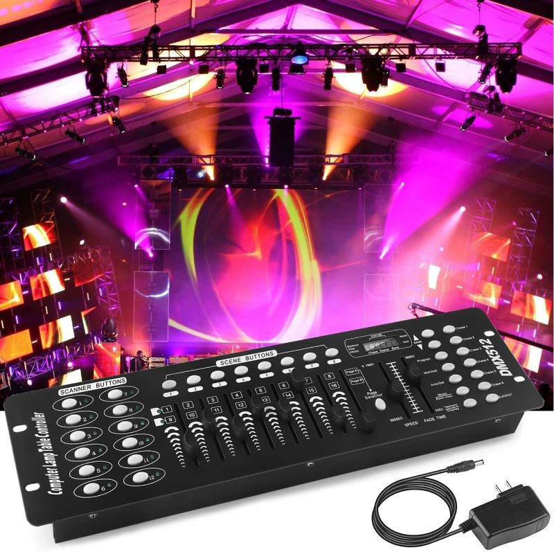 Photo 1 of FODEXAZY DMX Controller, 192 Channel DMX 512 Light Controller DMX Console Stage Light Controller Panel Use For Editing Program Of Stage Lighting Runing for DJ, Shows, Party, Bar, Disco, Club, Live
