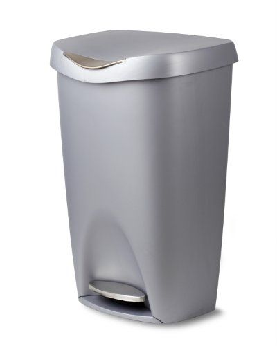 Photo 1 of **SEE NOTES**DAMAGE
Umbra Brim Kitchen 13 Gallon (50L) Trash Can with Lid, Silver
