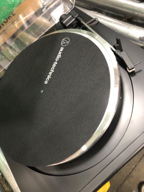 Photo 3 of Audio-Technica AT-LP60X-BK Fully Automatic Belt-Drive Stereo Turntable, Black, Hi-Fi, 2 Speed, Dust Cover, Anti-Resonance, Die-Cast Aluminum Platter