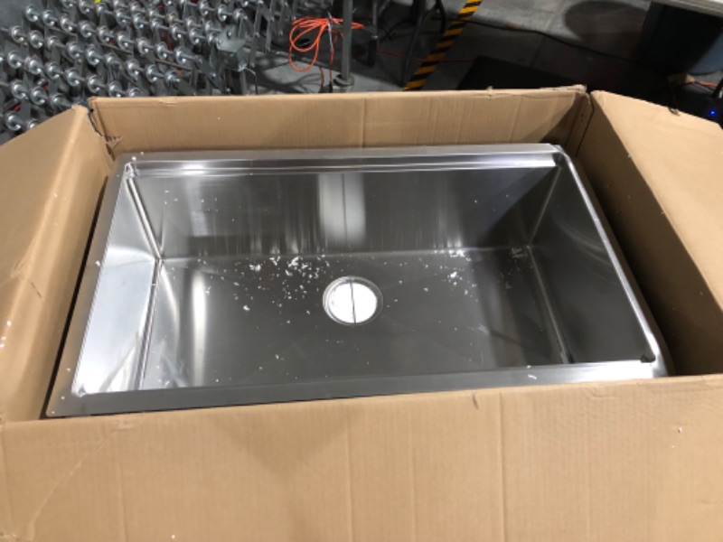 Photo 4 of ***Parts Only***Ruvati 32-inch Workstation Ledge Undermount 16 Gauge Stainless Steel Kitchen Sink Single Bowl - RVH8300 32 x 19 inch