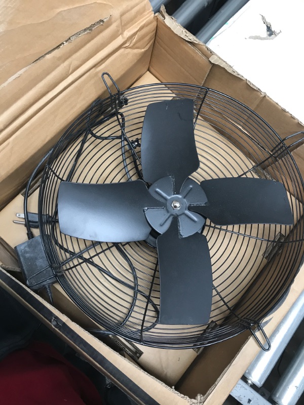 Photo 1 of ]VENTISOL 14 Inch Shutter Exhaust Fan Wall Mounted, Aluminum Blades, with 1.65 Meters Power Cord Kit, Max.1950CFM, Ventilation Fan for Garage,Greenhouse,Attic,Shed,Shop-Black
