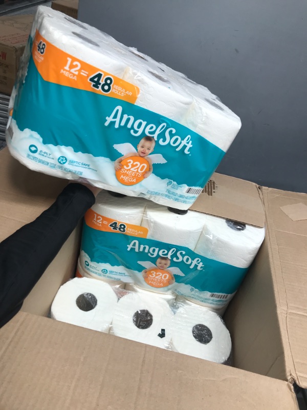 Photo 2 of Angel Soft® Toilet Paper, 48 Mega Rolls = 192 Regular Rolls, 2-Ply Bath Tissue 9
 ( 4 PACKS OF 48 ROLLS ) 