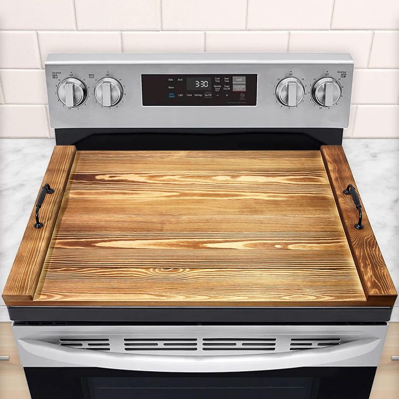 Photo 1 of *DIFFERENT FROM STOCK PHOTO* Noodle Board Stove Cover-Wood Stove Top Covers for Electric Stove and Gas Stove-Wooden Stovetop Cover for Counter Space-Stove Burner Covers-Sink Cover RV Stove Top Cover
