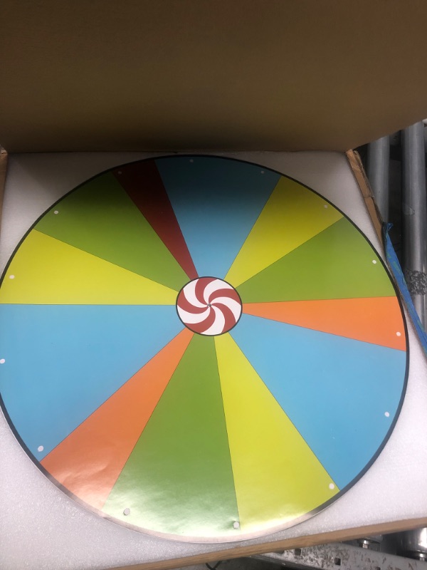 Photo 2 of ARTISHION 5 in 1 Color Prize Wheel - 24 Inch Wall Mounted or Tabletop Roulette Spinning Wheel, Heavy Duty Metal Base with Dry Erase Marker and Eraser for Trade Show, Carnival, Win Fortune Spin Games 24 Inch Dual Use Heavy Duty Prize Wheel
